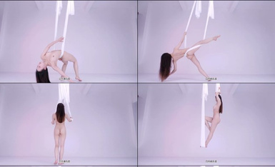 日月俱乐部付费『阿伦』空中瑜伽上下翻飞堪称绝美