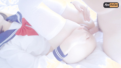 抱着白丝腿子要被操坏掉了，是一只被注满精液的肉便器了