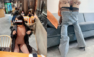 極品大長腿苗條身材陰釘騷妻【金秘書】福利2，公園超市各種人前露出放尿啪啪自慰，相當過癮（4）