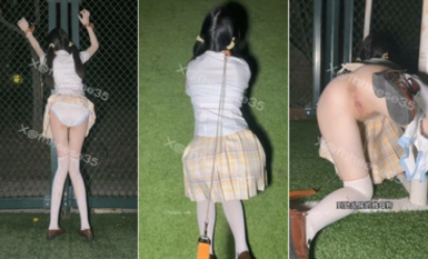 大一播音系小姐姐【小美】足球場調教