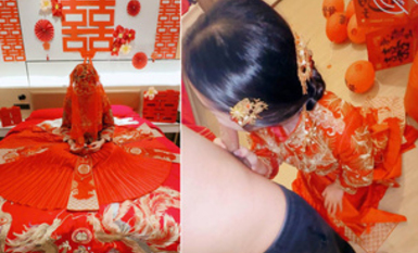 姐姐穿上「秀禾」的瞬間，老女嫩逼受到刺激，瘋狂噴水，強力深喉