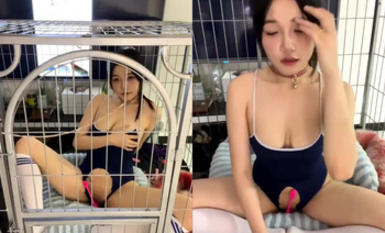 高顏值美女福利姬 白嫩大奶小蘿莉 清純誘人 狗籠自慰 極品反差騷母狗 (8)